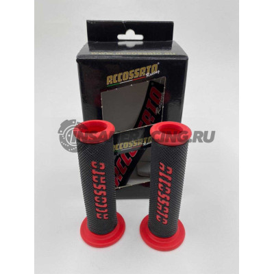 GR006R-F Accossato Комплект грипс для руля (красные)