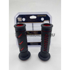 GR011R Accossato Комплект грипс для руля (красные)