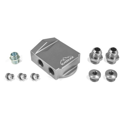 Проставка адаптер под вынос фильтра 4 выхода 1/2X14 BSP BLACKROCK LAB SP-1101 двигатель LS CHEVY