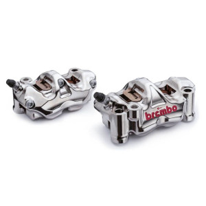 220B01130 К-кт торм. суппортов Brembo Racing GP4-RX 130мм Nichel (составной, фрезерованный 4*32мм)