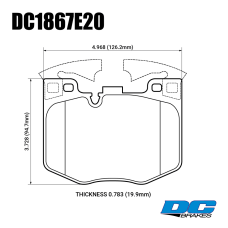 Колодки тормозные DC1867E20 DC brakes RT.2, перед BMW 5 G30, 6 G32GT, X3 G01, X4 G02, 7 G11