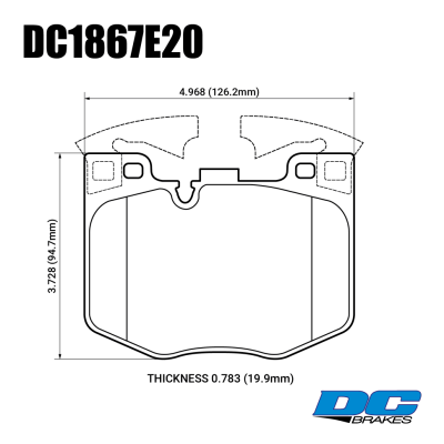 Колодки тормозные DC1867E20 DC brakes RT.2, перед BMW 5 G30, 6 G32GT, X3 G01, X4 G02, 7 G11