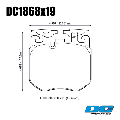 Колодки тормозные DC1868P19 DC brakes Street STR.S+, перед BMW X5 G05; 3 G20, 5 G30, M Performance