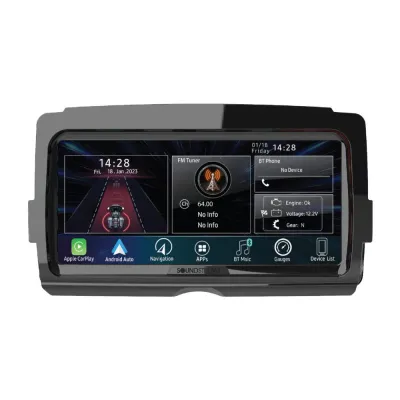 V2, Soundstream, 8.3" HD Wide QLCD UBB Plug-n-Play Headunit Upgrade for 2014+ Harley Davidson® Touring Motorcycles with wireless Apple CarPlay/Android Auto. SiriusXM®