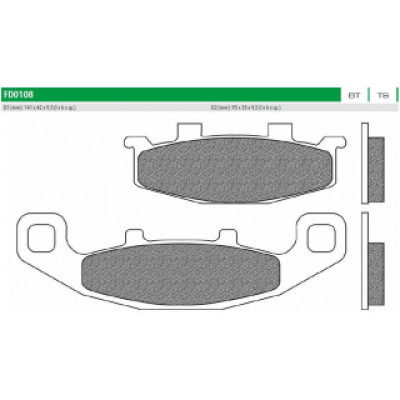 FD0108TS Тормозные колодки для HYOSUNG, KAWASAKI, SUZUKI (FDB481) NEWFREN