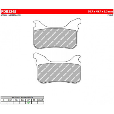 FDB2245ST Тормозные колодки дисковые MOTO, блистер 2 шт