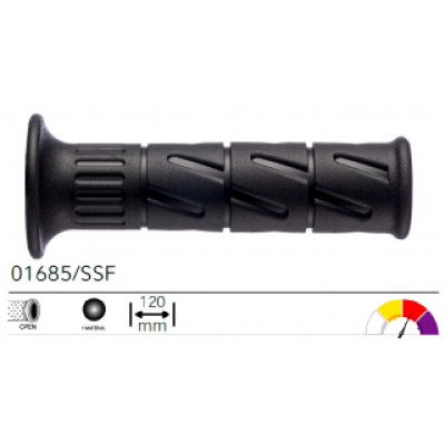 01685/SSF грипсы 2шт ROAD GRIPS KAWASAKI / SUZUKI BLACK SOFT OPEN L.120mm