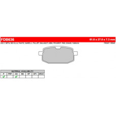 FDB636EF Тормозные колодки дисковые MOTO, блистер 2 шт