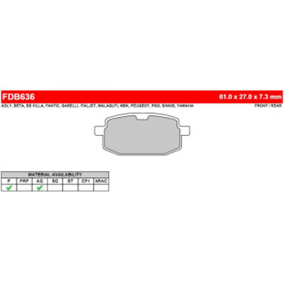 FDB636EF Тормозные колодки дисковые MOTO, блистер 2 шт