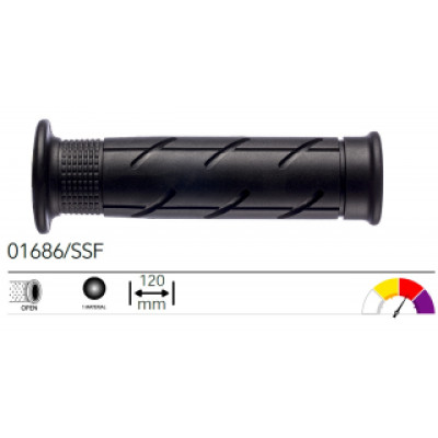 01686/SSF грипсы 2шт ROAD GRIPS HONDA BLACK SOFT OPEN L.120mm
