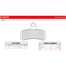 FDB2250ST Тормозные колодки дисковые MOTO, блистер 2 шт