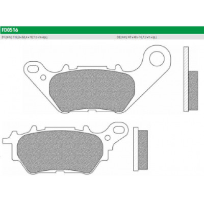 FD0516TS Тормозные колодки дисковые мото ROAD TOURING SINTERED NEWFREN