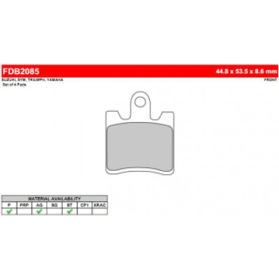 FDB2085ST Тормозные колодки дисковые MOTO, блистер 4 шт