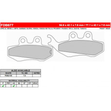 FDB677EF Тормозные колодки дисковые MOTO, блистер 2 шт