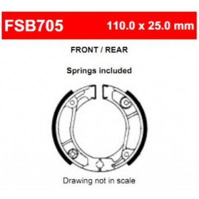 FSB705A Тормозные колодки барабанные MOTO, блистер 2 шт