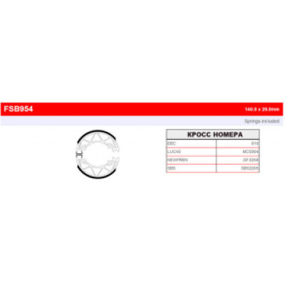 FSB954A Тормозные колодки барабанные MOTO, коробка 2 шт (FSB954EF)