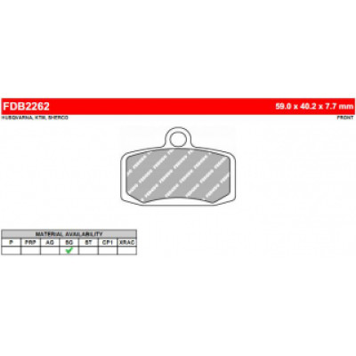FDB2262SG Тормозные колодки дисковые MOTO, блистер 2 шт