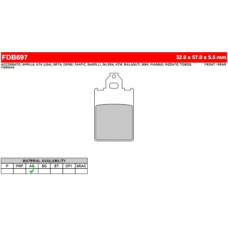 FDB697EF Тормозные колодки дисковые MOTO, блистер 2 шт