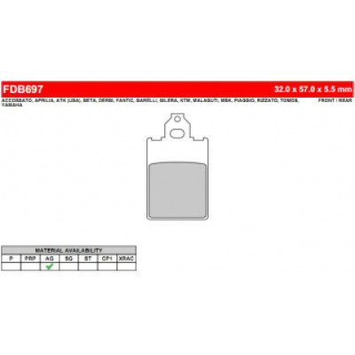 FDB697EF Тормозные колодки дисковые MOTO, блистер 2 шт