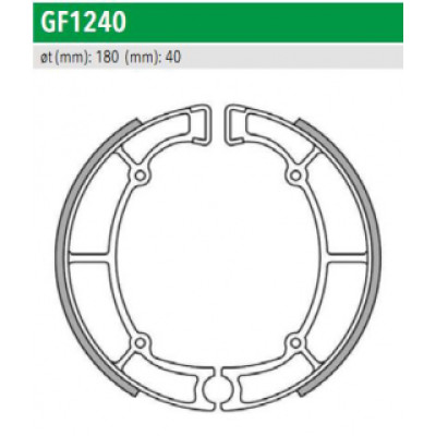 GF1240 Тормозные колодки барабанные мото (FSB719) NEWFREN