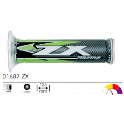 01687-ZX грипсы 2шт ROAD GRIPS KAWASAKI ZX RACING MEDIUM OPEN L.125mm