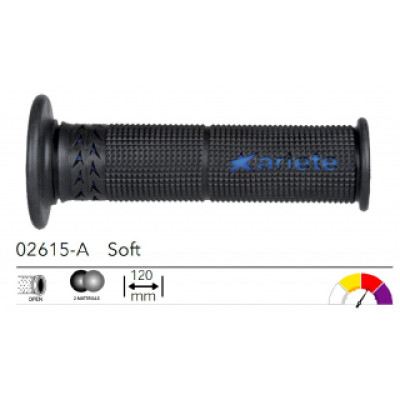 02615-A грипсы 2шт ESTORIL ROAD GRIPS BLACK-BLUE SOFT L.120mm