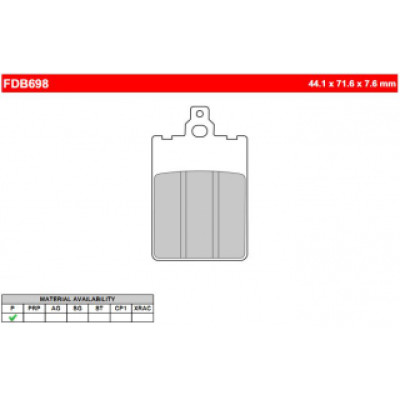 FDB698P Тормозные колодки дисковые MOTO, блистер 2 шт