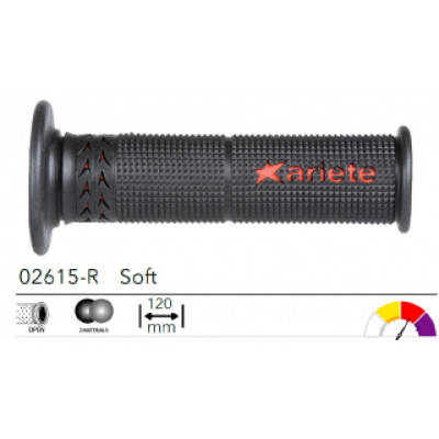 02615-R грипсы 2шт ESTORIL ROAD GRIPS BLACK-RED SOFT L.120mm