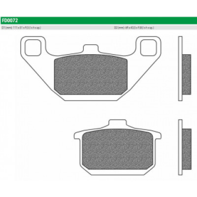 FD0072BT Тормозные колодки для HYOSUNG, KAWASAKI EX, EL, GPZ, VN, Z (FDB339P) NEWFREN