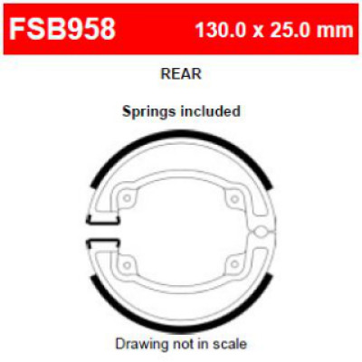 FSB958A Тормозные колодки барабанные MOTO, коробка 2 шт ()FSB958EF