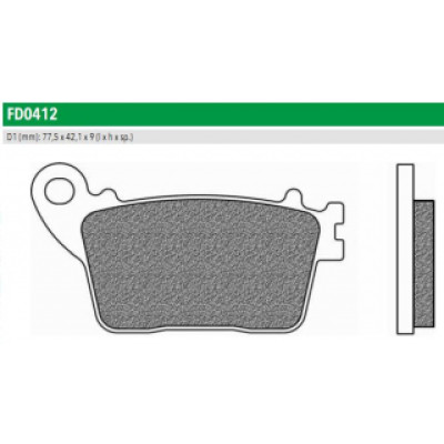FD0412BT Тормозные колодки дисковые мото ROAD TOURING ORGANIC (FDB2221P) NEWFREN