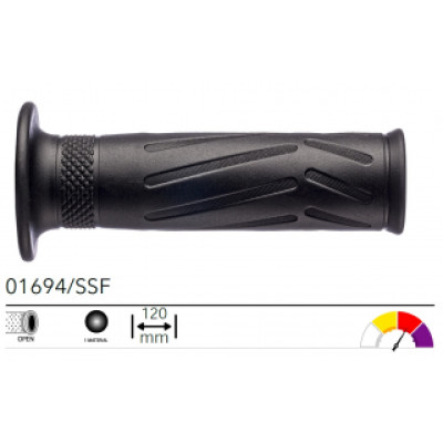 01694/SSF грипсы 2шт ROAD GRIPS YAMAHA BLACK SOFT OPEN L.120mm