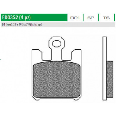 FD0352SP Тормозные колодки дисковые мото ROAD TTPRO SINTERED (FDB2164) NEWFREN