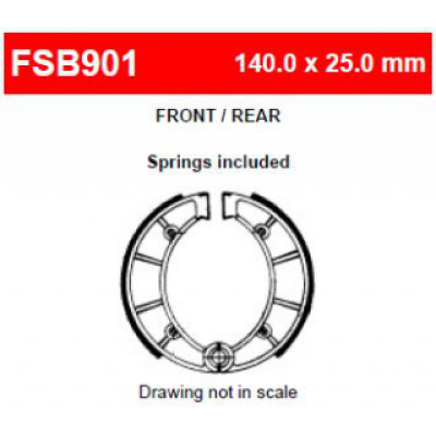 FSB901 Тормозные колодки барабанные MOTO, коробка 2 шт