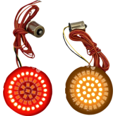 2020-1890, CUSTOM DYNAMICS, REAR AMBER Turn / RED Run/Brake HALO Genesis® 4 DYNAMIC CLUSTERS2™ 1156/HDI LED INSERTS BULLET STYLE | alt partnumbers: GEN-4-AR2-1156