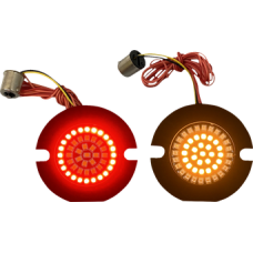 2020-1891, CUSTOM DYNAMICS, REAR AMBER Turn/RED Run/Brake HALO Genesis® 4 DYNAMIC CLUSTERS2™ 1156/HDI LED INSERTS FLAT STYLE | alt partnumbers: GEN-4-AR2-1156T