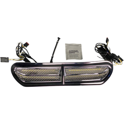 2040-2646, CUSTOM DYNAMICS, All-In-One Dynamic LED Batwing Fairing Vent Insert / Amber/White / Chrome | alt partnumbers: 29200007 CD-VENT-AW-C