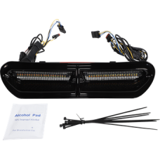 2040-2810, CUSTOM DYNAMICS, Genesis® 4 All-In-One Dynamic LED Batwing Fairing Vent Insert / Amber/White / Black w/ Black Mesh | alt partnumbers: 29200007 CD-VENT-AW2-BB