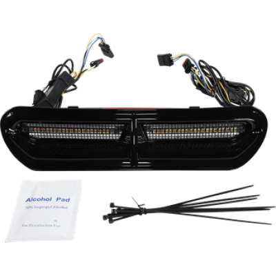 2040-2810, CUSTOM DYNAMICS, Genesis® 4 All-In-One Dynamic LED Batwing Fairing Vent Insert / Amber/White / Black w/ Black Mesh | alt partnumbers: 29200007 CD-VENT-AW2-BB