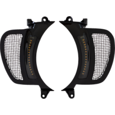 2040-2815, CUSTOM DYNAMICS, Genesis® 4 All-In-One Dynamic LED Vent Accent Inserts - Amber/White - Gloss Black with Black Mesh - | alt partnumbers: 61400173 61400198 CD-RG-V-AW2-BB