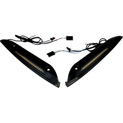 2040-2818, CUSTOM DYNAMICS, Genesis® 4 Dynamic LED Windshield Trim with Sequential Turn Signals - FLTR - Black | alt partnumbers: CD-RG-SWT-AW2-B