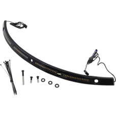 2040-2820, CUSTOM DYNAMICS, Genesis® 4 All-In-One Dynamic LED Batwing Windshield Trim / Amber/White / Black | alt partnumbers: CD-WT2-14-B