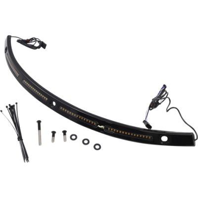 2040-2820, CUSTOM DYNAMICS, Genesis® 4 All-In-One Dynamic LED Batwing Windshield Trim / Amber/White / Black | alt partnumbers: CD-WT2-14-B
