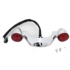 33-1049, Wyatt Gatling, Bullet Rear Light Bar LED w/red lens - MODELS W/O CENTRAL STOP - '14+ Chrome | alt partnumbers: 67800491 73314-10 67800132