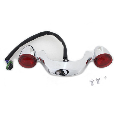 33-1049, Wyatt Gatling, Bullet Rear Light Bar LED w/red lens - MODELS W/O CENTRAL STOP - '14+ Chrome | alt partnumbers: 67800491 73314-10 67800132