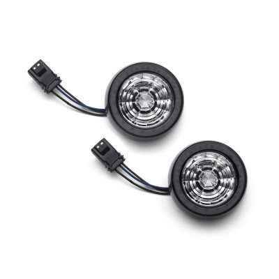 67801147, Harley-Davidson, Front Signature LED Turn Signal Bullet Inserts Amber/White turn/run Smoked Lens '16-later CVO models (!!! Check firment required !!!)