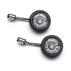 67801148, Harley-Davidson, Front Signature LED Turn Signal Bullet Inserts Amber/White turn/run Smoked Lens '14-later Softail, Dyna, Touring, Domestic XL (!!! Check firment requi