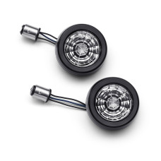 67801150, Harley-Davidson, Rear Signature LED Turn Signal Inserts Red run/brake/turn Smoked lens Domestic '14-later Softail, Dy
