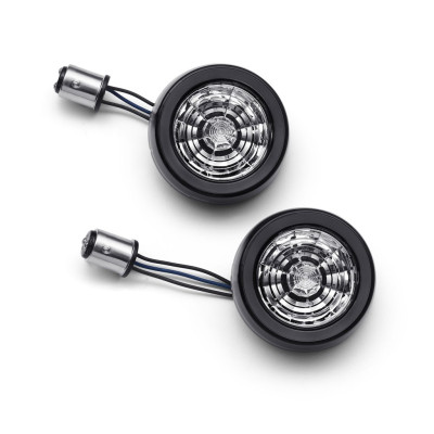 67801150, Harley-Davidson, Rear Signature LED Turn Signal Inserts Red run/brake/turn Smoked lens Domestic '14-later Softail, Dy