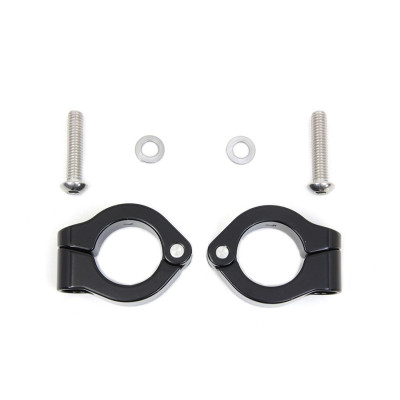 31-1350, vTwin Mfg, FOG LAMP ENGINE BAR CLAMP SHORT BLACK | alt partnumbers: 68000141 77717B